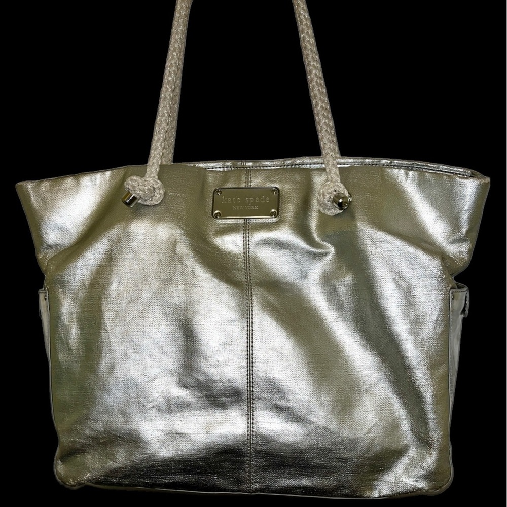Kate Spade Metallic Silver Large Tote